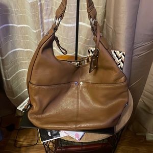 Tignanello Hobo Purse Genuine Caramel Color Leather